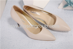 Foldable heel solid ladies dress shoes