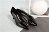 Patent leather pointy toe foldable heel heel dress party shoes