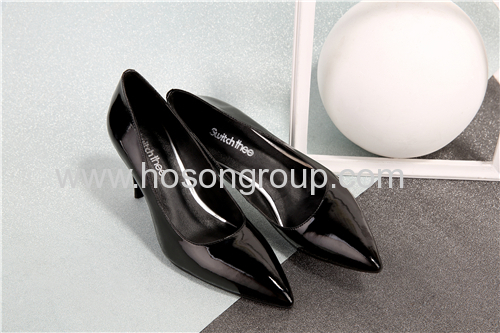 Patent leather pointy toe foldable heel heel dress party ladies shoes