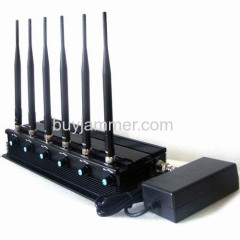 Adjustable 15W High Power 6 Antenna Cell Phone WiFi 3G UHF Jammer