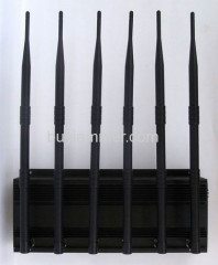 6 Antenna GPS UHF Lojack and Cell Phone Jammer (3G GSM CDMA DCS)