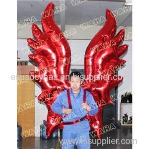 Shinny Red Inflatable Flame Costume Moving Inflatable Wing