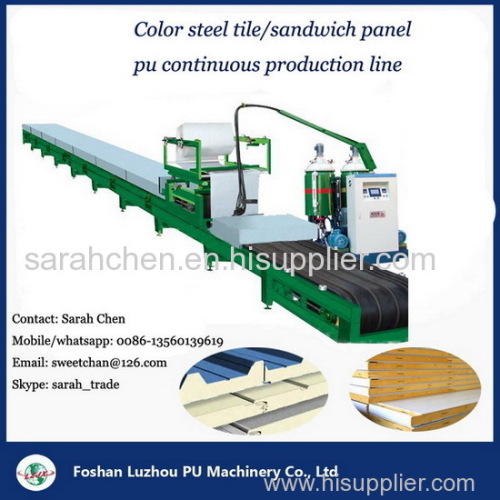 pu composite panel pu insulation sheet activity sheet steel tile panel foam machine