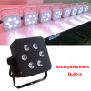 6in1 RGBWA+UV battery powered led par light wedding decoration