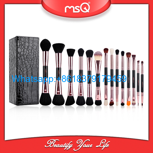 MSQ New Arrival Single Makeup Brush Rose Gold Double Ended Make up Brush Synthetic Hair 14 Pieces