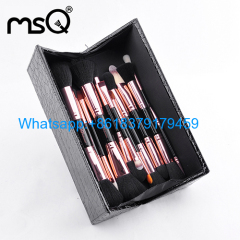 MSQ 14 Pieces Makeup Brush Rose Gold Double Ended Make up Brush Set