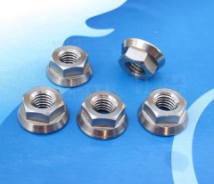 DIN6923 titanium Hexagon nut with flange made in China manufacturer in stock hexagon flange nuts ISO4161 GB6177-86