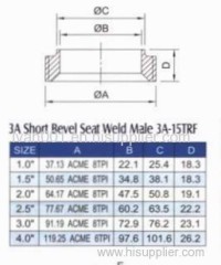 Sanitary 3A short bevel seat weld male 3A-15TRF