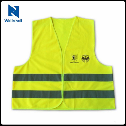 OEM service EN ISO 20471 Adults Unisex Breathable Summer Pouch High Visibility Jackets Yellow Reflective Vest
