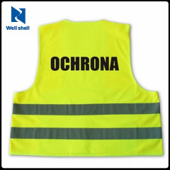 OEM service EN ISO 20471 Adults Unisex Breathable Summer Pouch High Visibility Jackets Yellow Reflective Vest