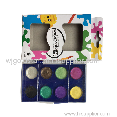 Color Box packing Pearl Watercolor Paint 8 colors