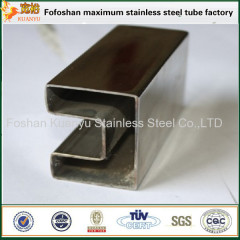 25*25mm sizes tp316 stainless steel square single slot tubing