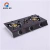 Convenient Use Tempered GlassThree Burners Blue Fire Gas Stove
