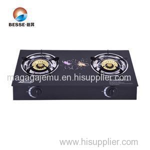 Popular Double Burner 6mm Thickness Tempered Glass Gas Cooker