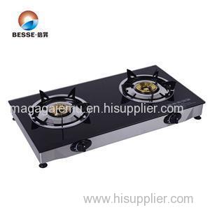 Tempered Glass Panel Double Burner Desktop Gas Cooker With 2 Burners