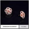 Wholesale 925 Silver Earring Rose Gold Plated Artificial Flower Jewelry Earrings For Ladies