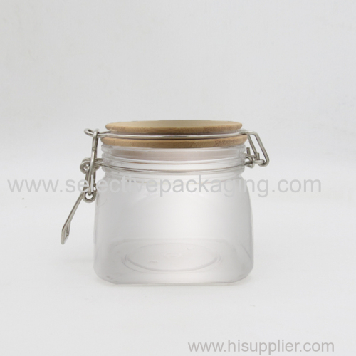 500ml square kilner jar with bamboo top