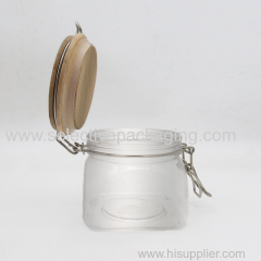 500ml square kilner jar with bamboo top
