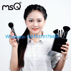 MSQ 10ps New Arrival Makeup Brushes Set Pro Powder Cosmetic Beauty Tool Kit Copper Ferrule Resin Handle With PU Leather