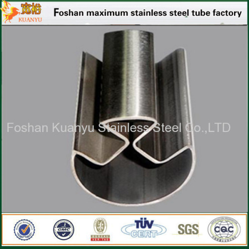 TP316 corner slotted tube round stainless steel pipe 320 grit satin