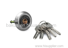 Door Security Rim Lock with Double Cylinder and Five Keys