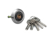 Door Security Rim Lock with Double Cylinder and Five Keys