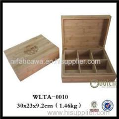 6 Compartments Bamboo Wooden Tea Box