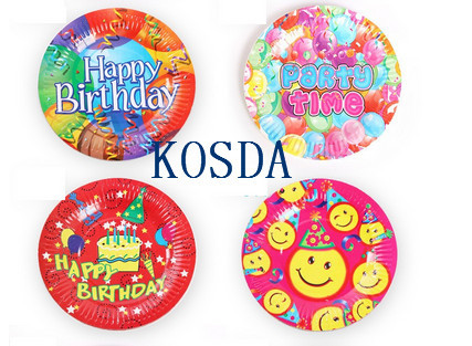 Colorful Paper Plates 7 Inch Disposable Round