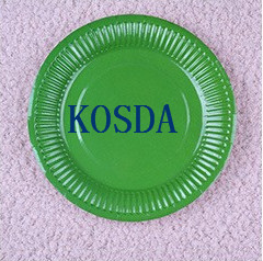 Colorful green blue brown Round Paper Plates