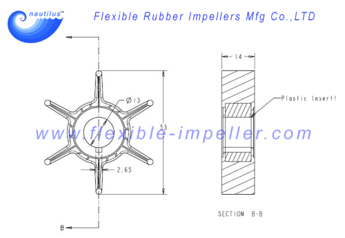 Water Pump Impeller For Suzuki 20HP Outboard - 6 Blade Rubber Replacement Fits Sierra 18-3096