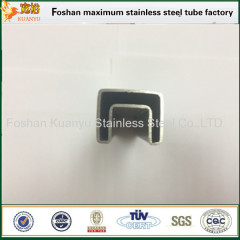 high precision sus316 stainless steel square slotted tubing in glass rail