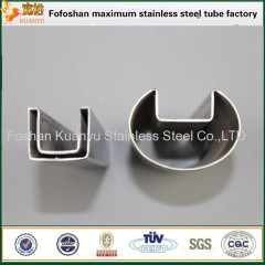high precision sus316 stainless steel square slotted tubing in glass rail