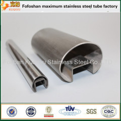 Stainless steel stair railing tubes double slotted mirror pipe 316