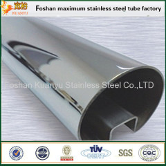 kuanyu brand stainless stel flat pipe single slot tubing 304