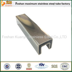 stainless steel EFW pipe 8k finish slotted square tubing