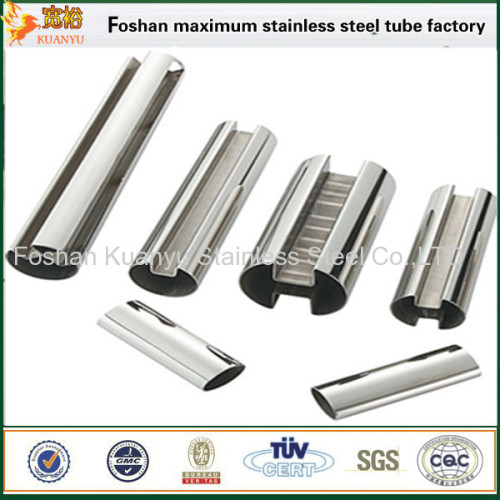 TIG stainless steel welding pipe single slot tubing for stair handrail