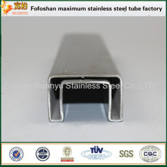 aisi 316 square stainless steel single slot tube handrails for stairs
