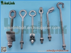 High Quality Forged galvanized ANSI C135.1Round eye bolt For anchor rod
