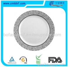 Disposable dinner plate Plastic plates Silver Coated Plastic silver plate For Party
