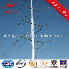 galvanized steel electric power pole for transmission line