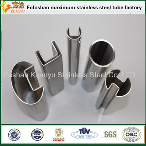 China factory supply single groove pipe 304 stainless steel slot tubes