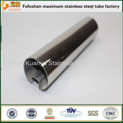 42.4 size stainless steel oval slot pipes 316 glass handrail tubing