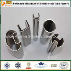 42.4 size stainless steel oval slot pipes 316 glass handrail tubing