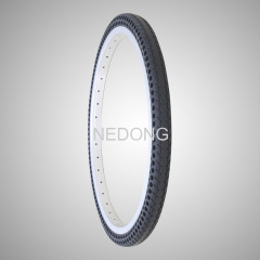 24x1-3/8 Inch Black Airless Tire in Bicycle