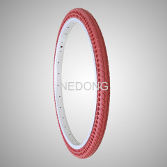 24x1-3/8 Inch Red Airless Tire in Bicycle Nedong Tire