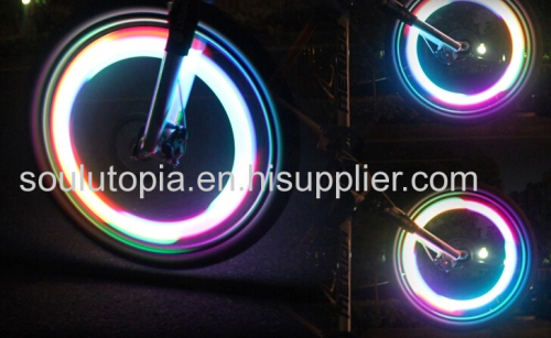 Bicycle Fire Wheel Accessories Spiral Light / Steel Light / Mountain Bike Flat Bicycle Light Silicone Light