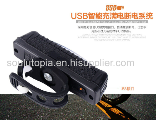  Bicycle taillights USB rechargeable taillights / flash warning lights / mountain bike headlights