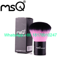 MSQ New Arrival Single Kabuki Makeup Brush Kit Double-Color Soft Synthetic Hair Powder Make Up Brush Black Aluminium Han