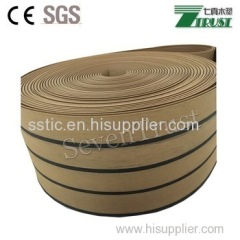 waterproof pvc synthetic teak wood decking for boat yacht 190X5mm/50X5m