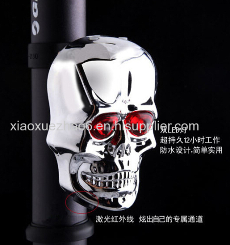Skull head laser tail light mountain bike accessories riding bicycle lamp